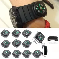 10pcs/lot Mini Wristband Compass Portable Detachable Compass Outdoor Camping Hiking Travel Emergency Survival Navigation Tool \