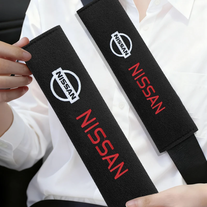 

2pcs New Car seat belt bolster pad, car interior accessory for Nismo Nissan Juke Tiida Teana GTR 350Z 370Z 240SX Fairlady
