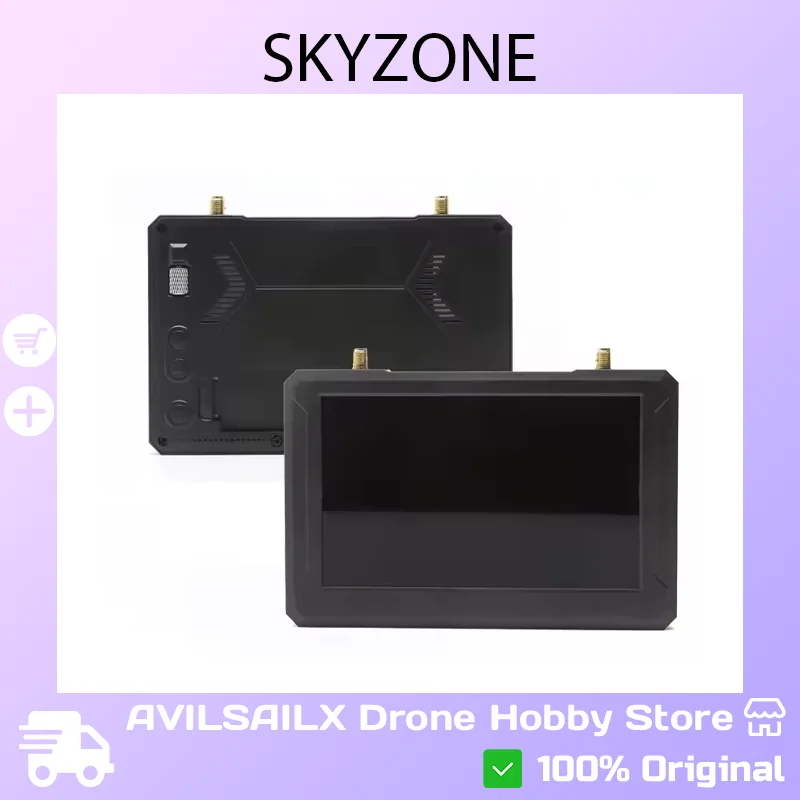 SKYZONE M5F 5 Inch High Brightness FPV Monitor, 4.9G/5.8G Anti-Interference Receiver with Built-in DVR Drone Ground Display