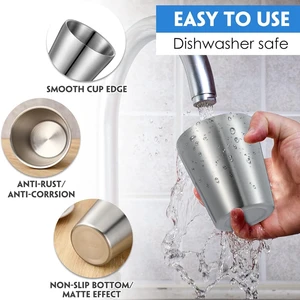 304 Metal stainless steel drinking mugs, coffee glasses, double wall, reusable, outdoor camping cup set, home drink -ware, 4 pcs 6 Main Sales Xicaras Kit for Coffee - №5