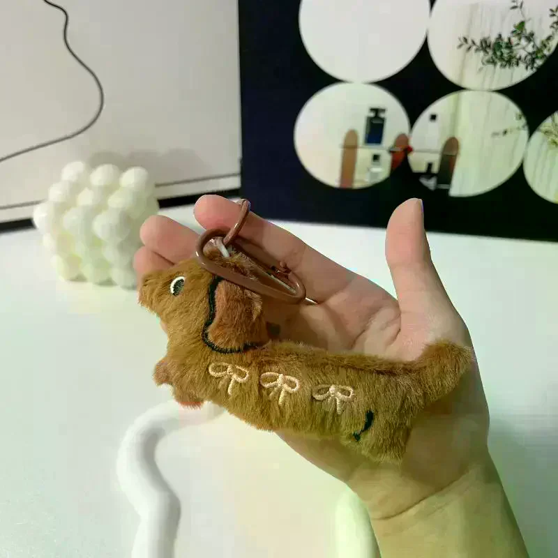 Animal Dog Dachshund Plush Keychain Puppy Stuffed Keyring Cute Key Holder Pendant Bag Hanging Decoration Gift Cartoon