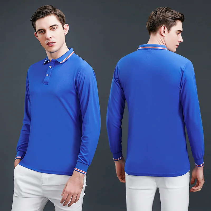 Men's Polo Shirt Lapel Long Sleeve Classic Breathable Woman T-shirt Company Jerseys Company Group Polo Shirts Custom LOGO