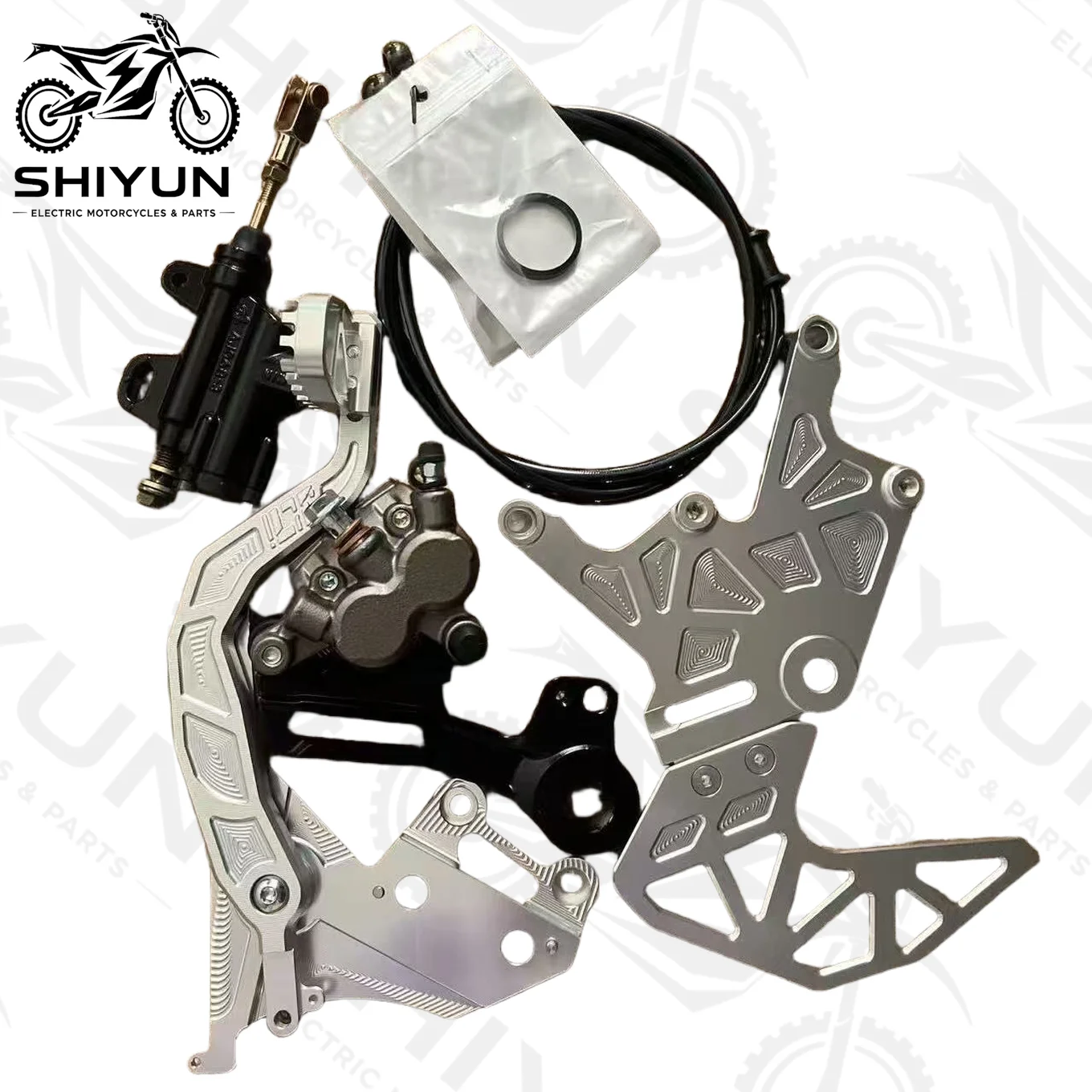CNC Precision Machined Double Caliper Foot Brake Assembly, Hydraulic Upgraded Parts for Talaria XXX MX3 MX4 Ultra Bee