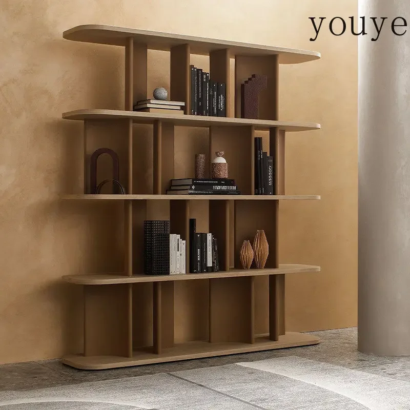 X3 Italian Minimalist Living Room Study Floor-to-ceiling Bookshelf Storage Against The Wall Multi-layer Storage Display Cabinet