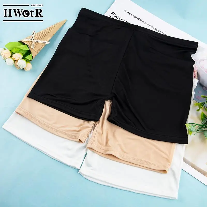 Women Soft Cotton Seamless Safety Short Pants Panties Summer Under Skirt Shorts Modal Ice Silk Breathable Short Tight Underwear