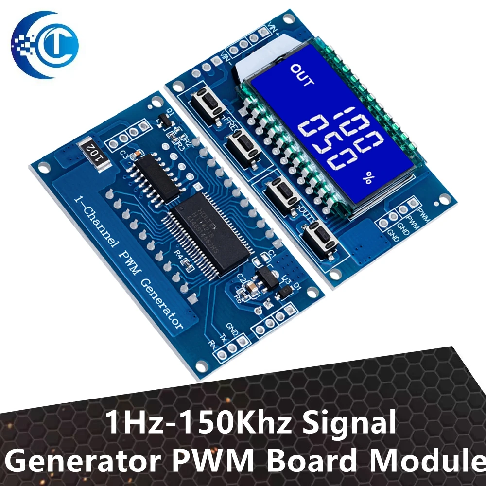 1PCS 1Hz-150Khz Signal Generator PWM Board Module Pulse Frequency Duty Cycle Adjustable Module LCD Display 3.3V-30V 1Hz - 150Khz