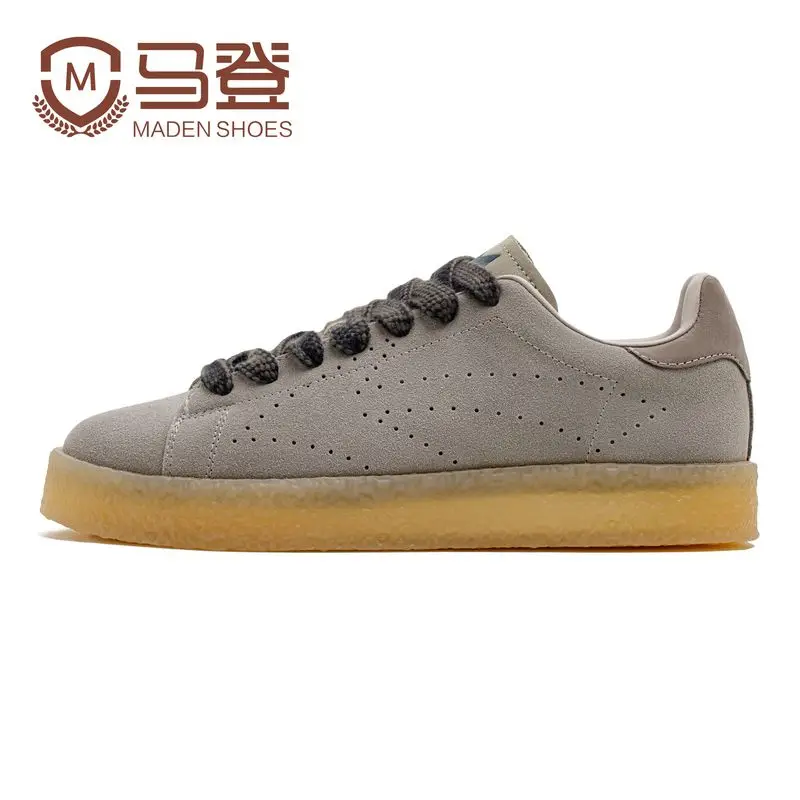 Maden-zapatillas de deporte Vintage de ante vacuno para hombre, zapatos Navajo grises desgastados, suela de plataforma gruesa, transpirables, con cordones, informales
