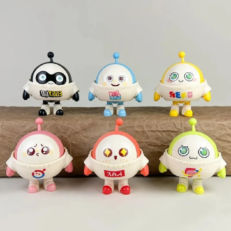 6 uds Eggy fiesta juego hecho a mano lindo huevo piel decoración modelo muñeca caja ciega muñeca Twist huevo juguete para regalo muñecas felices figura regalo