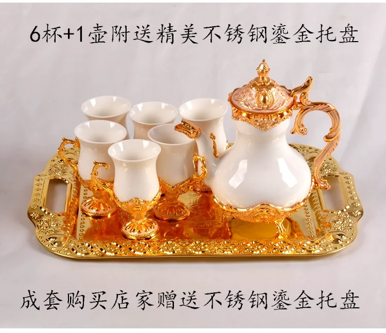 

Роскошный керамический чайник Palace, резной белый керамический чайник, набор