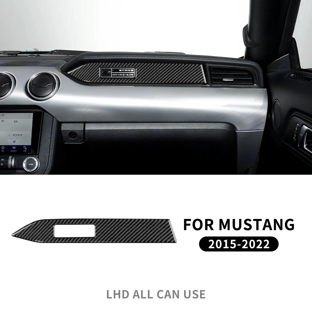 For Ford Mustang 2015 2016 2017 2018 2019 2020 2021 2022 2023 Real Carbon Fiber Car Panel Sticker Interior Trim Accessories view 3