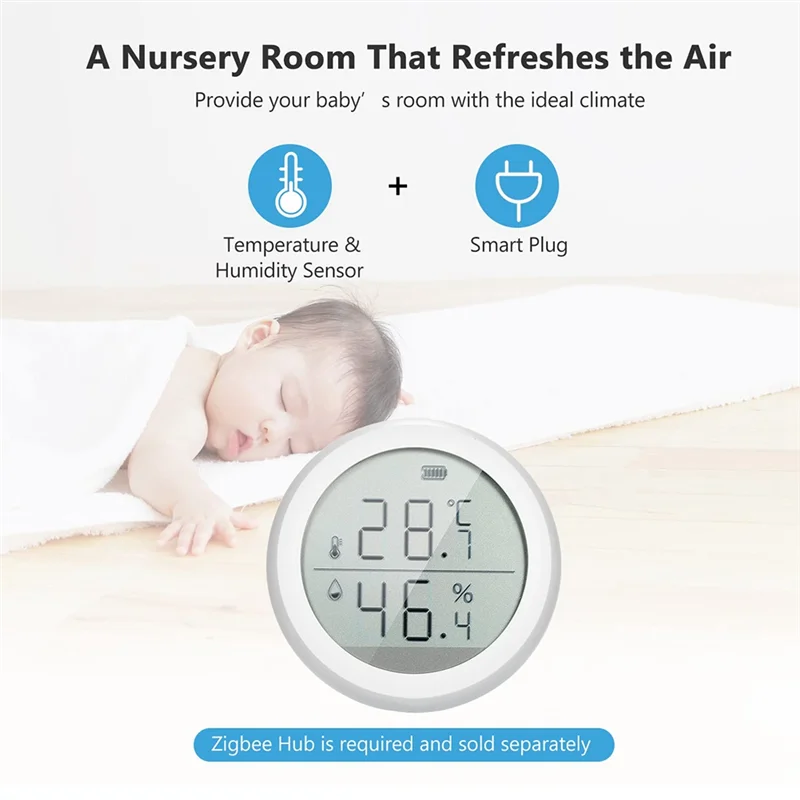 

N93R Wi-Fi Smart Zigbee Датчик температуры и влажности ЖК-экран Запись истории Умный дом Безопасность Пульт дистанционного управления