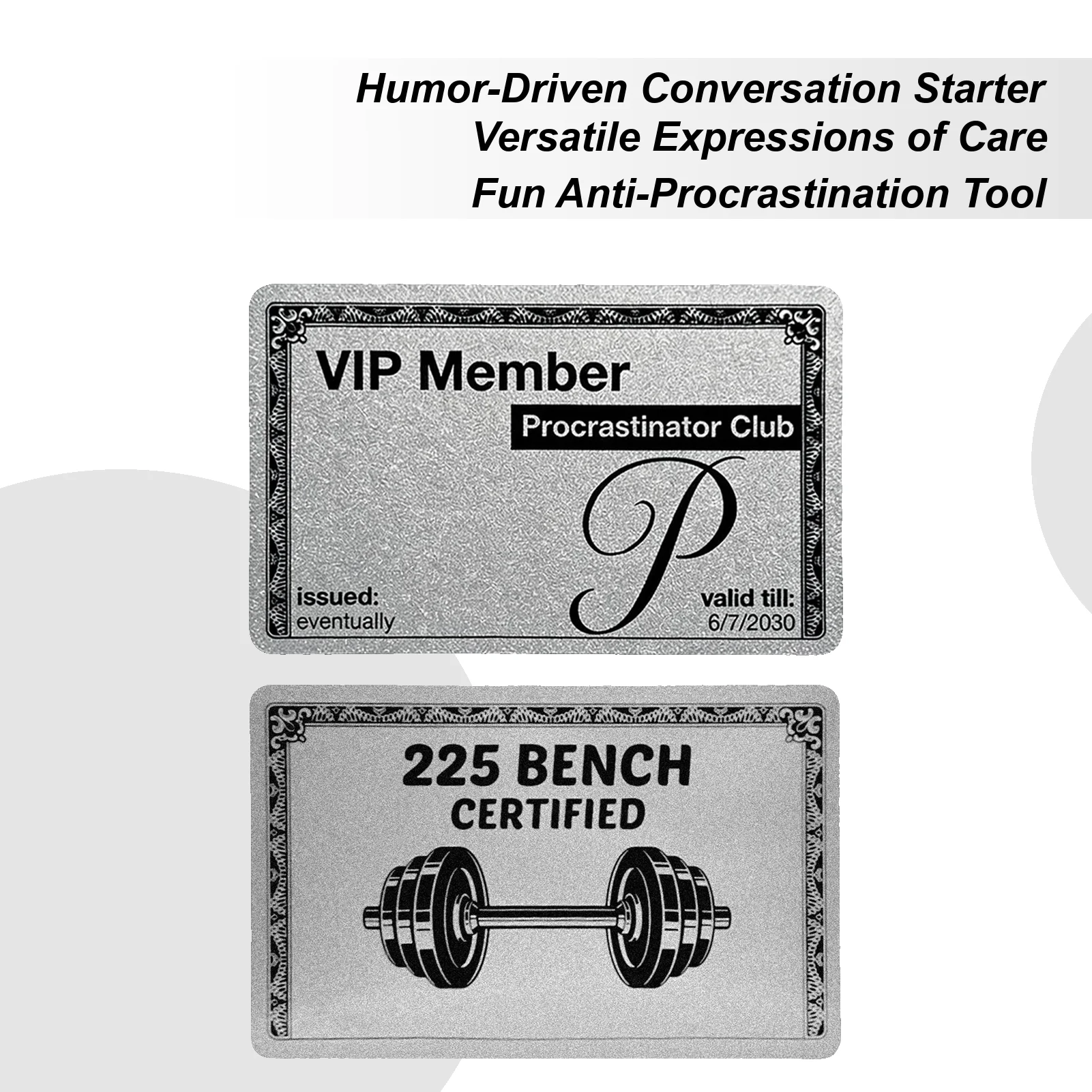 Creative and fun procrastination membership card, prank wallet, fitness bench press, small gift for Women Boys Girls Youth Teens