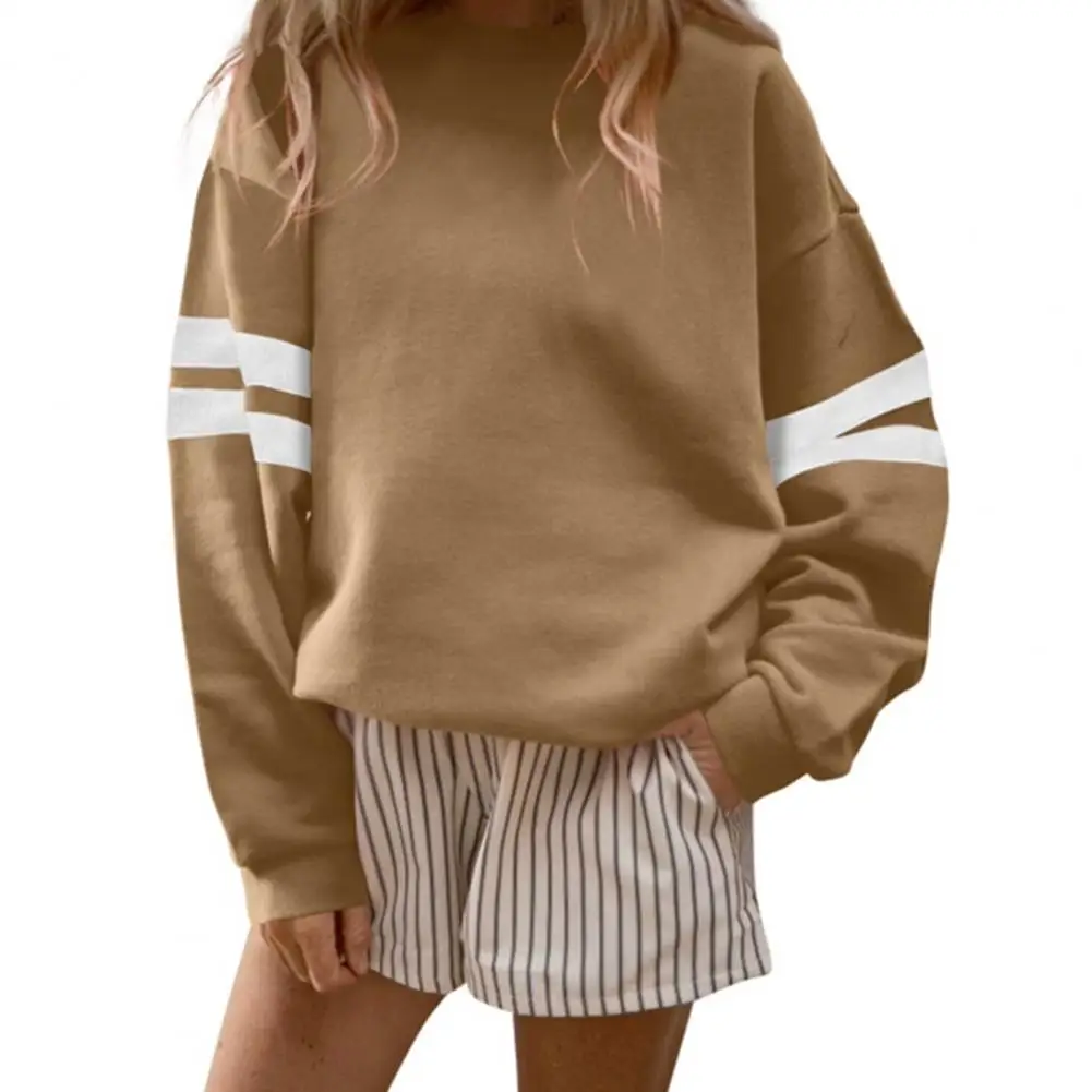 เสื้อสเวตเชิ้ตผู้หญิงทรงหลวม คอกลม แขนยาว ไซส์ใหญ่ สไตล์ลำลอง เหมาะสำหรับใส่ไปทำงาน