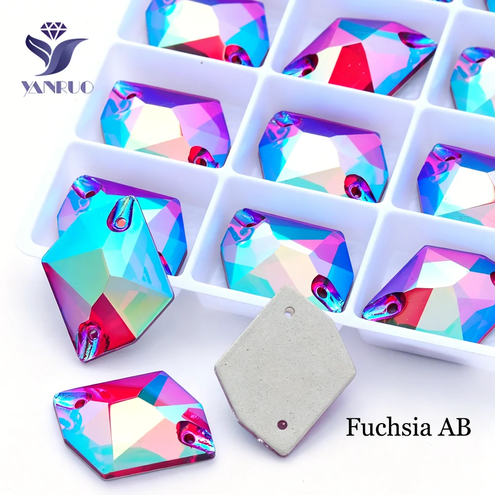 YANRUO 3265 Cosmic Plating Color AB Charms Glas Kristall Strasssteine DIY Nähzubehör für Kleidungsaccessoires – Detail 2