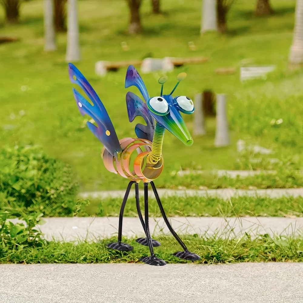 

Small Iron Grasshopper Garden Statues Metal Standing Insect Outdoor Statues 3D Funny Statue for Garden Yard Patio Lawn Flowerbed