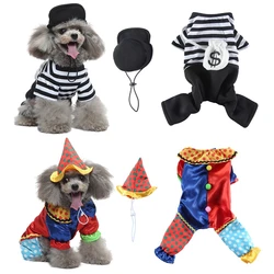 Halloween Costumes Cosplay Costumes Pet Dog Clown Clothing Hat Dog Circus Thief Outfit Dog Apparel Halloween Carnival Party