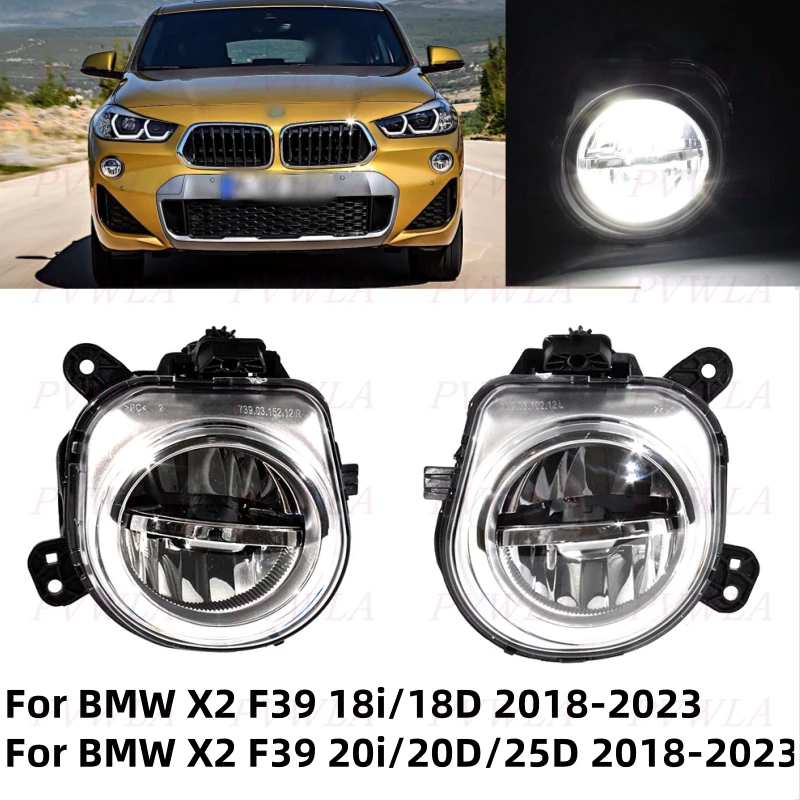 LED Fog Lamp Headlight For BMW X2 F39 18i/20i 18D/20D/25D 2018 2019 2020 2021 2022 2023 Foglights 6317444805 6317444806