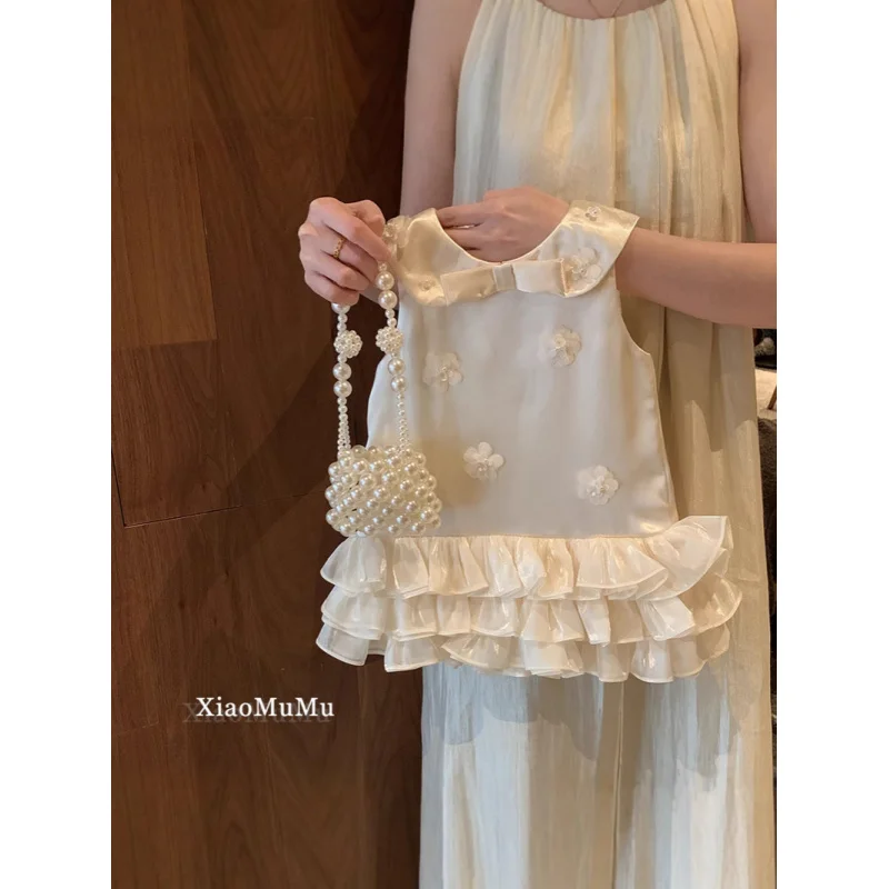 

Girls' Princess Dress Birthday First Birthday Dress2025New Summer Fashion Toddler Girl Baby Stylish Tank Dress Dress