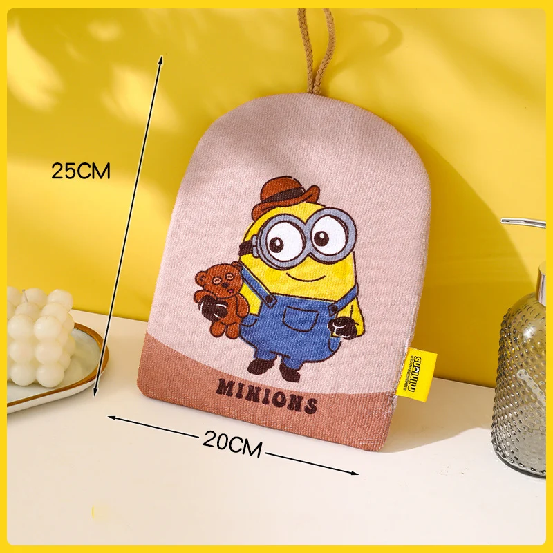 Kawaii Minions Hand Towel Cartoon Anime Family Bathroom Kitchen Water Coral Velvet Absorption Towel Cute Minion Toys Girl Kid