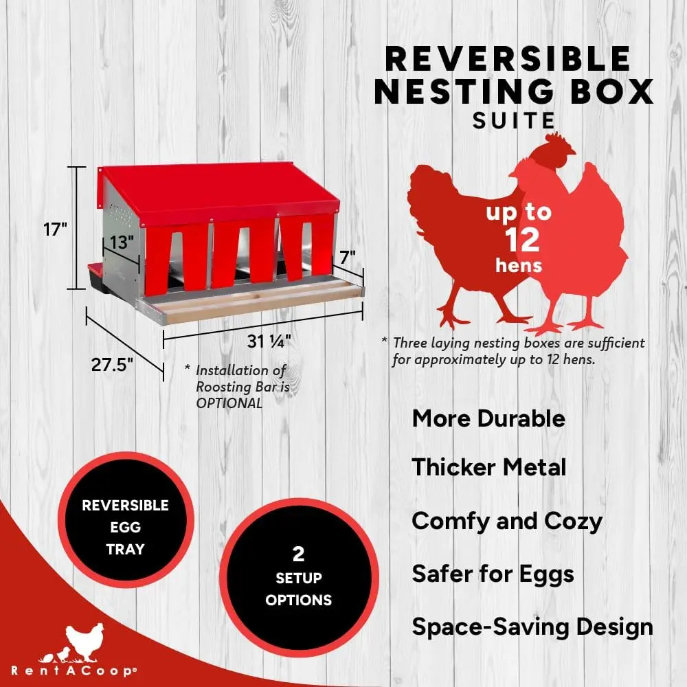 Farm Coop Application, Durable Material, Neutral Color, Reversible and Nesting Design for Chickens, Ducks, and Poultry