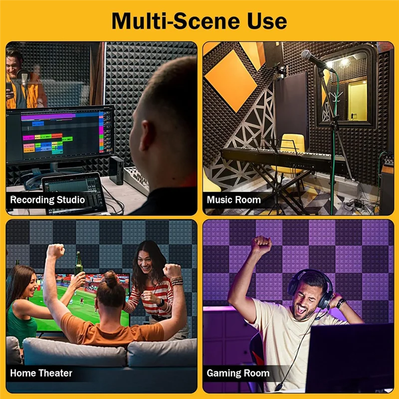 

A69P-12 Pack Sound Proof Foam Panels For Wall 2X12x12inch High Density Soundproof Wall Panels Self-Adhesive Fast Expand