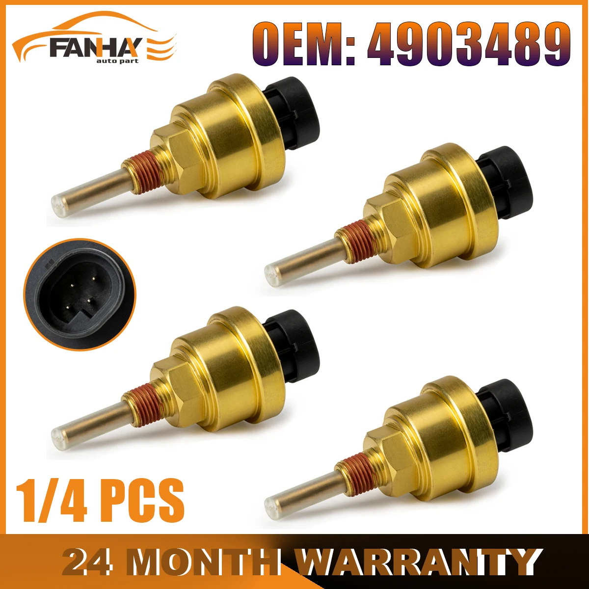 

1/4PCS 4903489 3612521 Coolant Fluid Level Sensor Switch 4-Pins For Cummins M11 L10 ISM N14 ISX For Volvo 068598 086714A0001