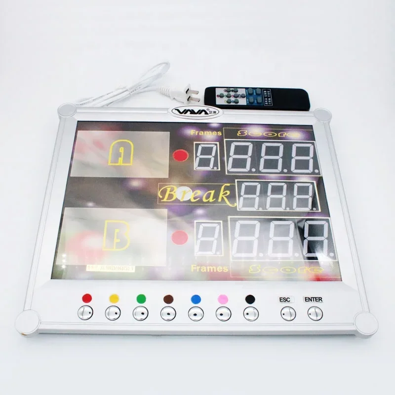 

Digital Score Display Snooker Table Accessories Modern Wall-Mount Electronic Billiard Scoreboard With Remote Control .
