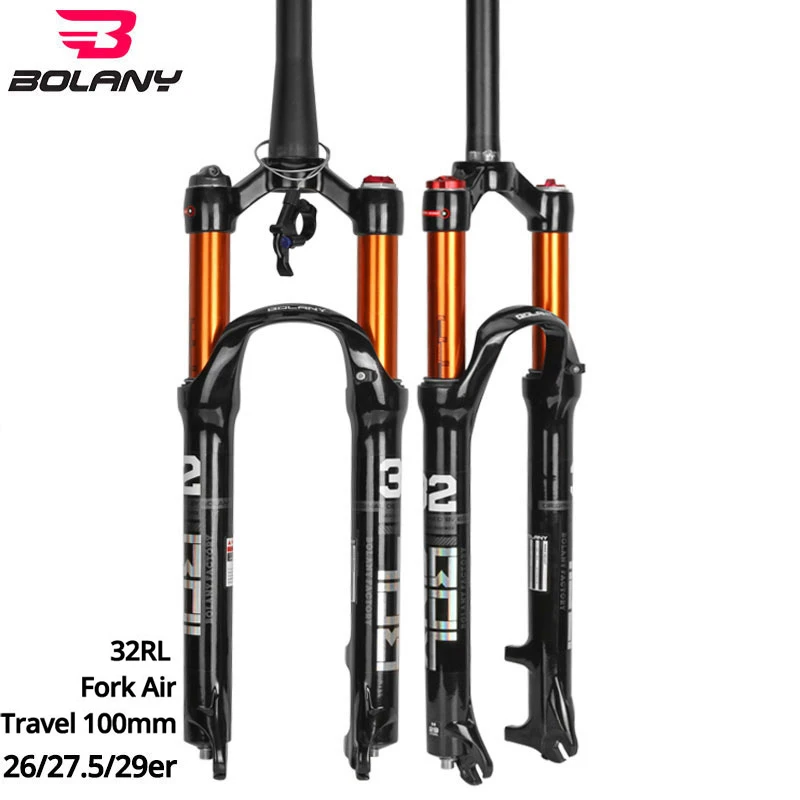 

Bolany Bicycle Fork Suspension Air 26 27.5 29er Inch Mountain Bike 32 RL100mm Magnesium Alloy Fork for Bicycle Accessories