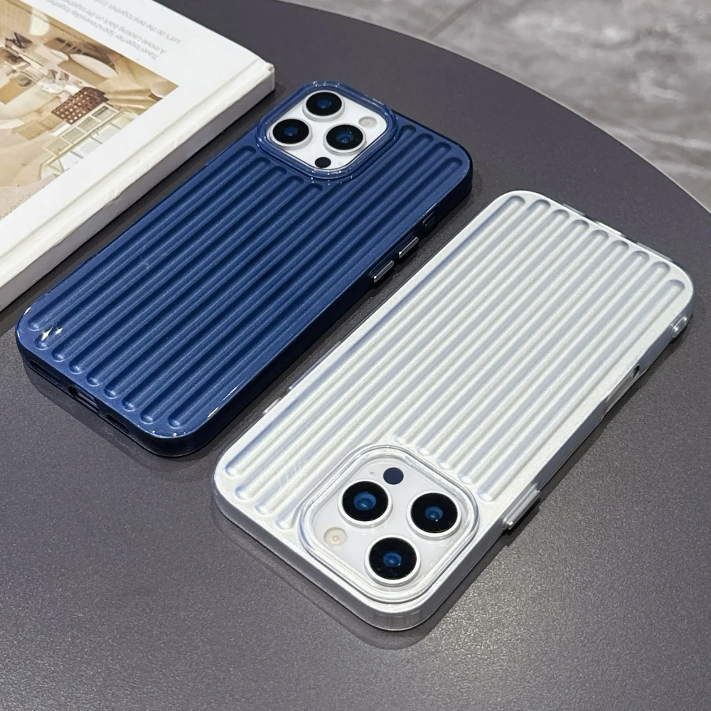 Vertical Stripe Frosted Bumper Case for iPhone 17 Air 16 16E 15 14 Pro Max Plus 13 12 11 SE4 Shockproof TPU Luxury Phone Cover - view 2