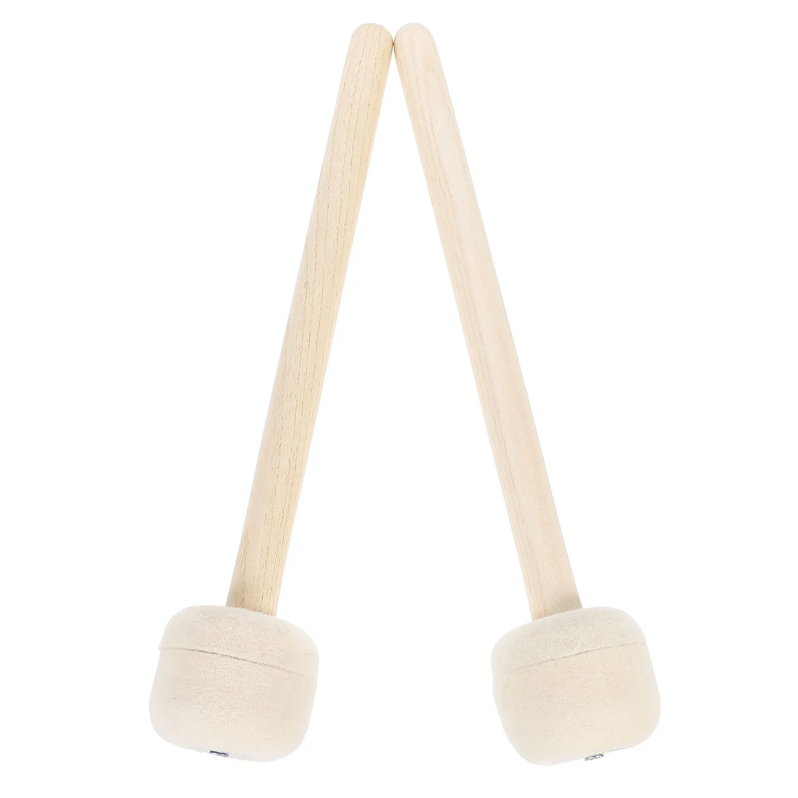 

2pcs Wooden Mallets Premium Wool Felt Strong Smooth Percussion Instrument Accessories for Large Drum Beater