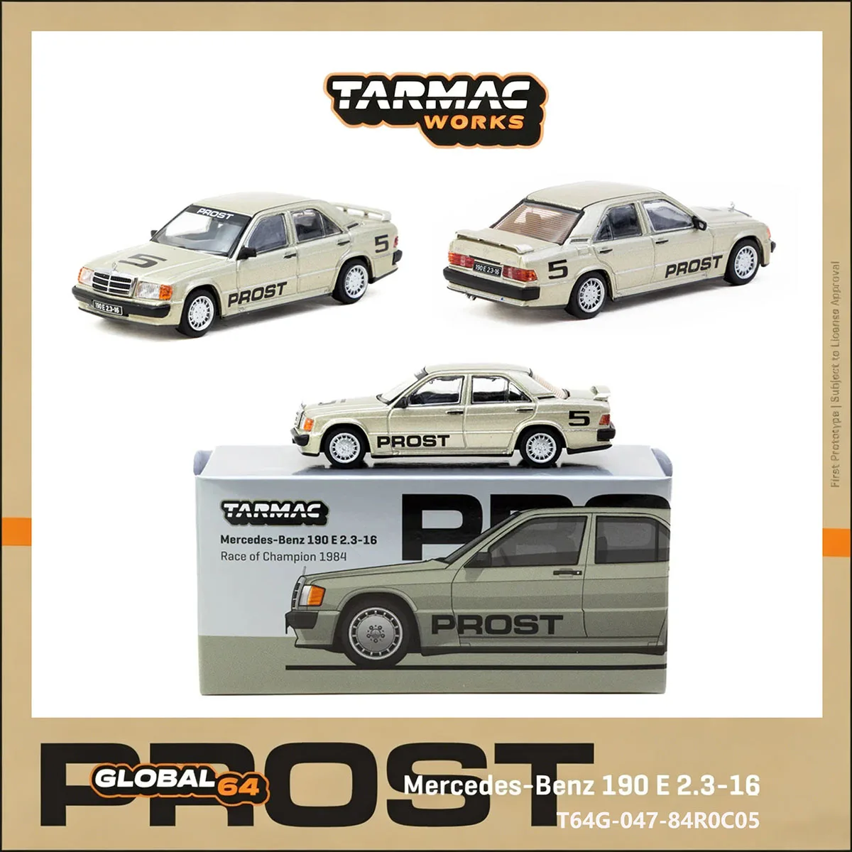 TW 1:64 Mercedes 190E #5 Alain Prost #11 Ayrton Senna 1984 Nurburgring Golden Rivalry Race Car Diecast Model in stock view 4