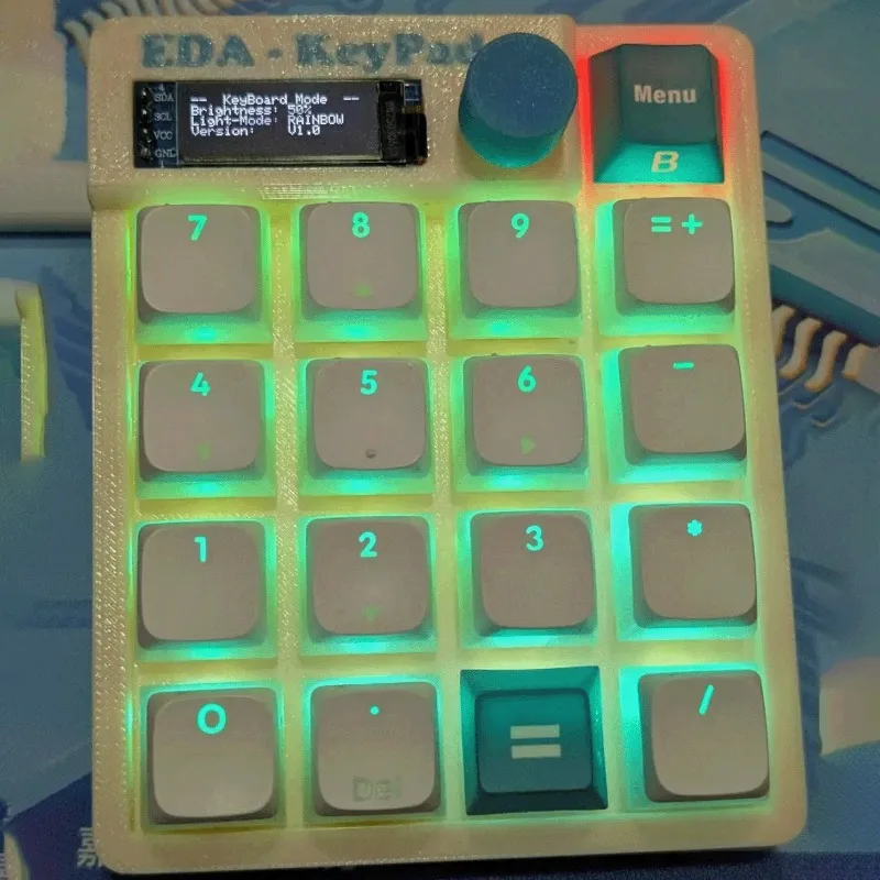 EDA-Keypad لوحة المفاتيح الميكانيكية مخصصة 17key RGB لوحة مفاتيح مريحة صغيرة Esports الألعاب مكتب لوحات المفاتيح الميكانيكية هدية DIY بها بنفسك