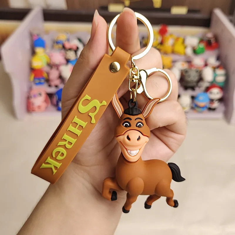 Disney Cartoon Monster Shrek Keychain Cute Bag Pendant Creative Couple Doll Keychain Car Key Pendant