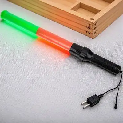 明るい交通誘導棒-再利用可能なledライトスティック-長い発光部-3つの点滅モード-赤緑点滅-建設現場用
