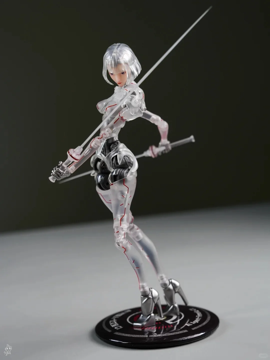 Guke 1/12 Scale Women Soldier Robot Agent C1 Action Figure Model Transparent Skeleton Full Set 6-Inches Collection Toy