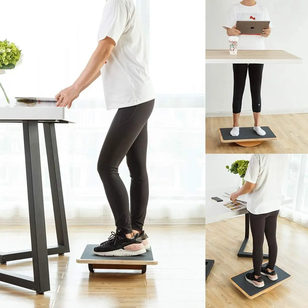 Desk Accessory, Balancing Board for Under Desk, Anti Slip Roller, Core Strength, Stability, Office Wobble Boards