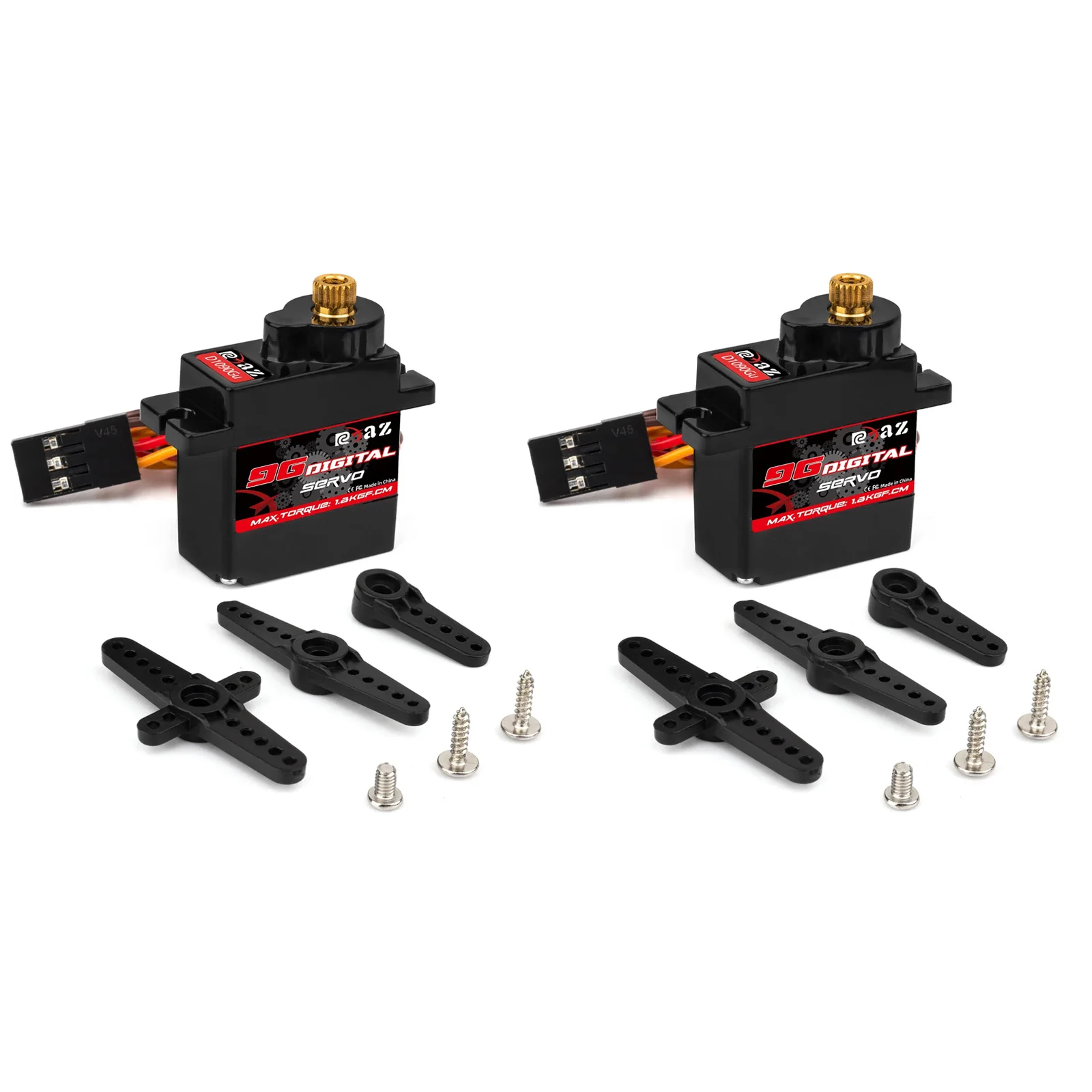 RCXAZ 9 g Kunststoff/Eisen/Kupfergetriebe 1,6 kg digitales Servo für RC Starrflügelflugzeug Roboter Auto Boot Kanalflugzeug kleiner Servomotor
