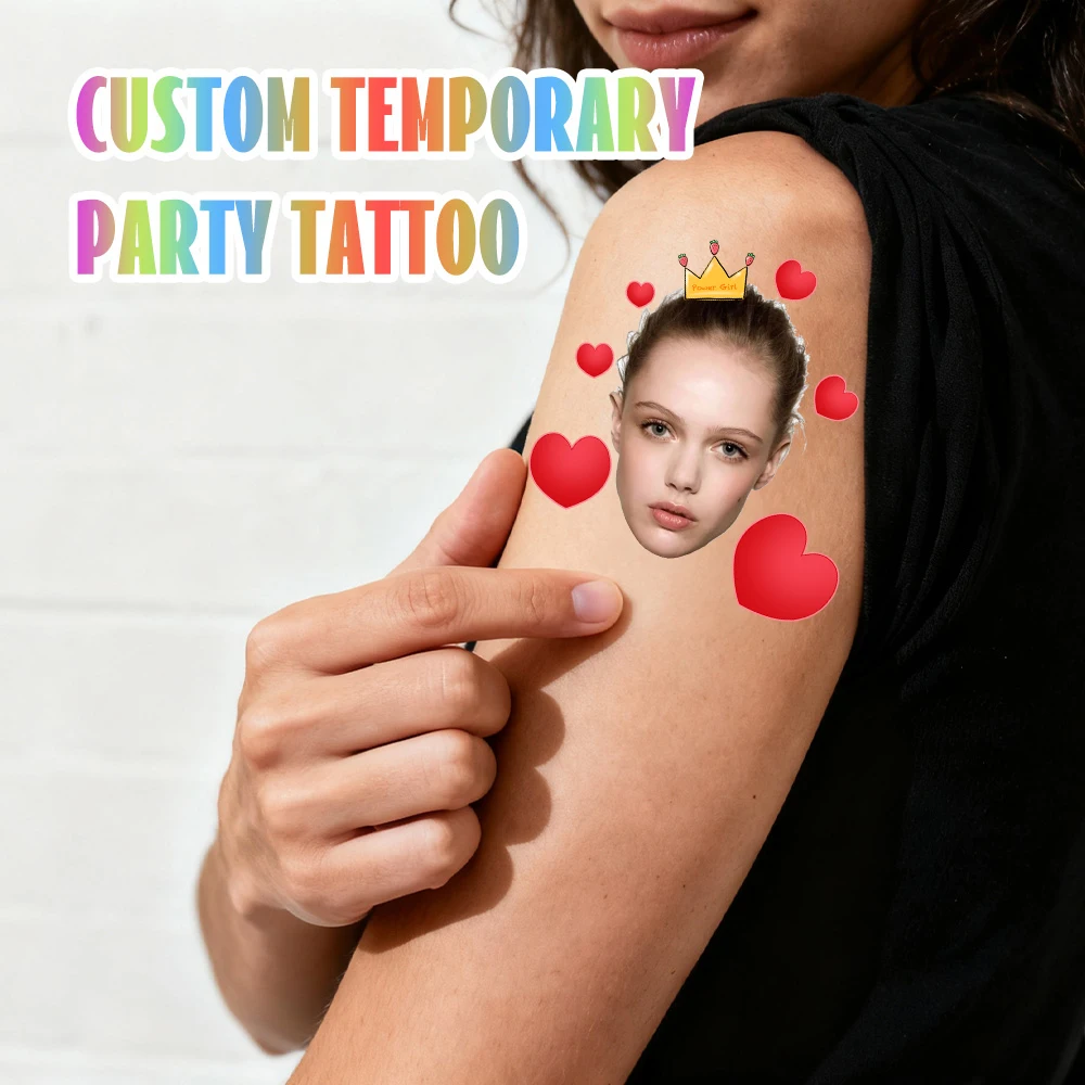 Pegatinas de tatuaje temporal de amor personalizadas, decoraciones y regalos de cumpleaños y Día de San Valentín para novias masculinas y femeninas