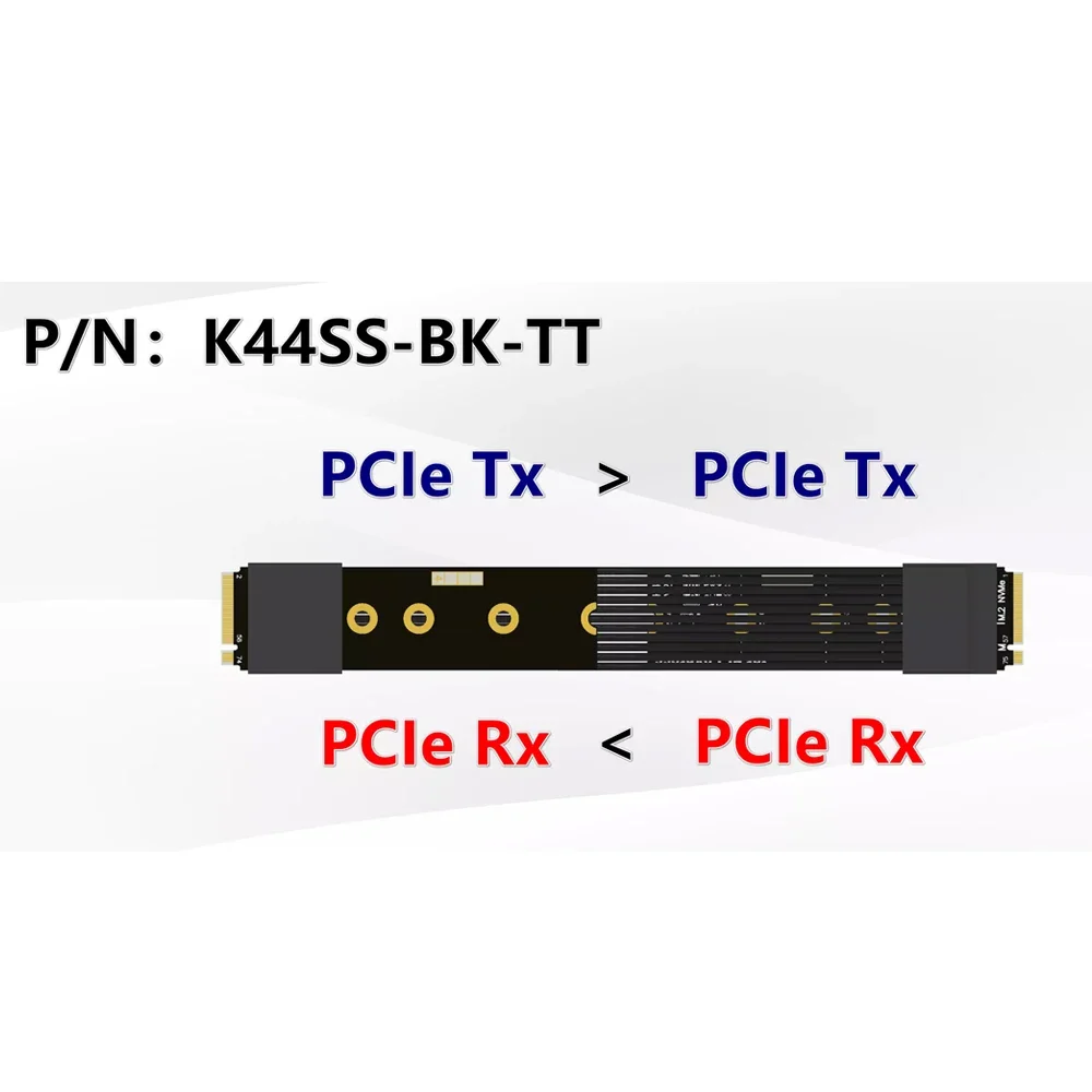 PCIe 5.0 x4 M.2 NVMe  M.2 NVMe to M.2 Nvme Male Signal Dock Extension Cable Full Speed PCI-e Tx-Tx Rx Riser Adapter 15-100cm