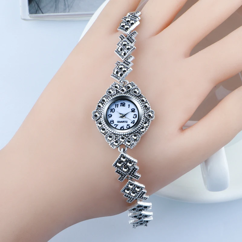 QINGXIYA Woman Luxury Watches For Women Antique Silver Bracelet Wristwatches Ladies Sports Quartz Watch Women Relogio Feminino