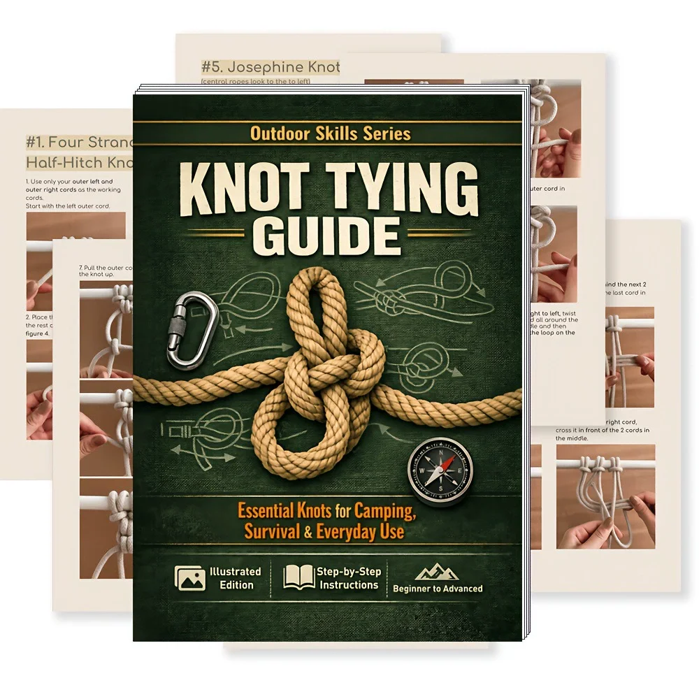 Knot Tying Guide Book: Essential Knots for Camping Survival - Step-by-Step Illustrated Instructions for Beginners to Advanced