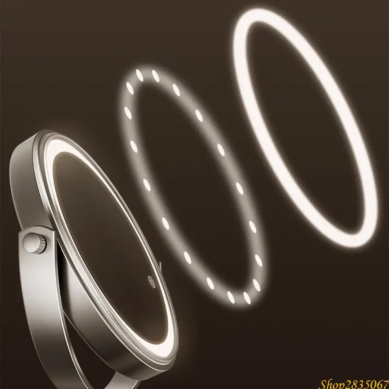 

Adjustable Lighted Makeup Mirror With 360 Degree Rotation and Suction Designs 831F