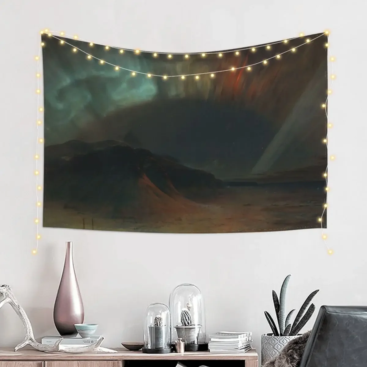 Aurora Borealis - Frederic Edwin Church Tapestry Aesthetic Room Decor Cute Room Things Tapestry