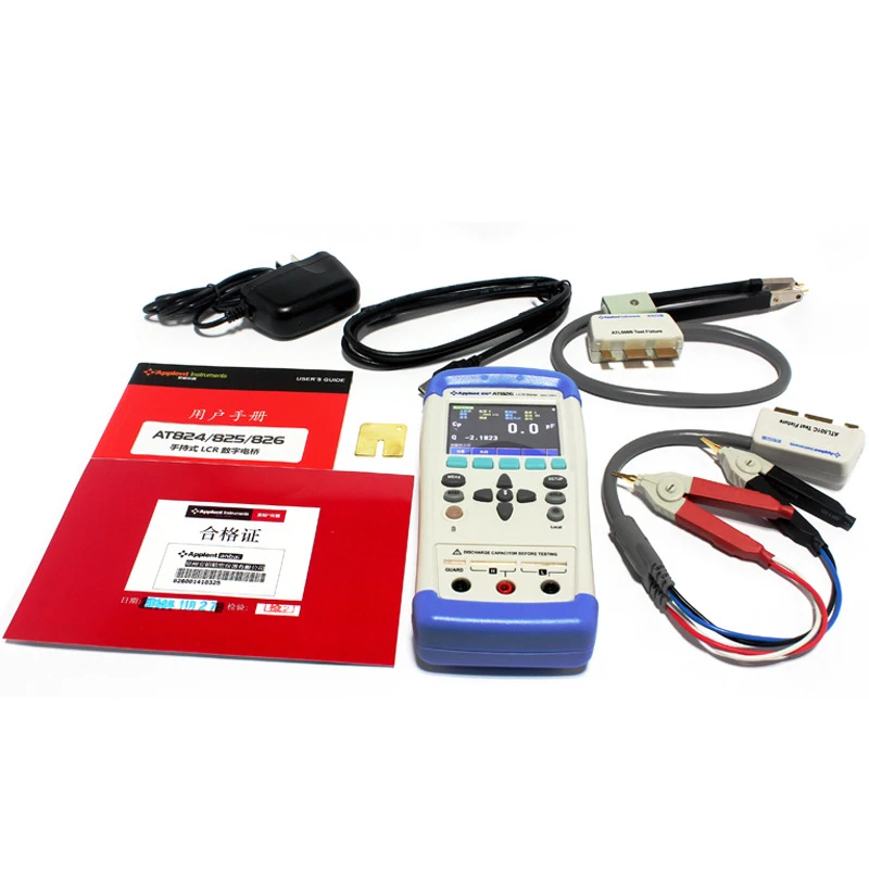 AT825 High Quality Accuracy LCR Meter Multimeter 10KHz L C R Q D Z Theta ESR Tester LCD Touch Screen USB AC100-240V Tester