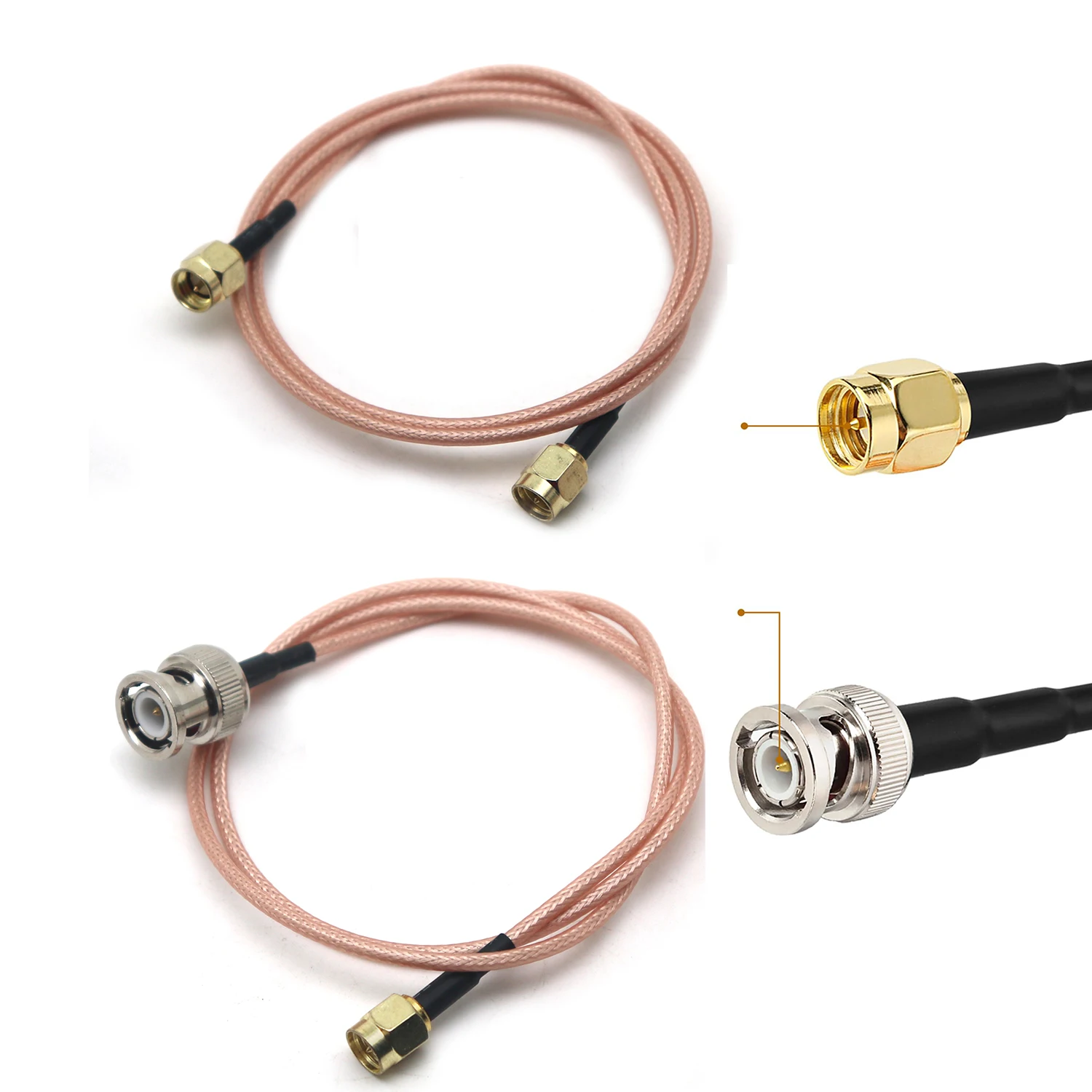 60cm SMA to SMA / BNC cable RF Coaxial Test Cables  for LNA Amplifier Antenna RTL‑SDR, VNA, Spectrum Analyzer signal generator