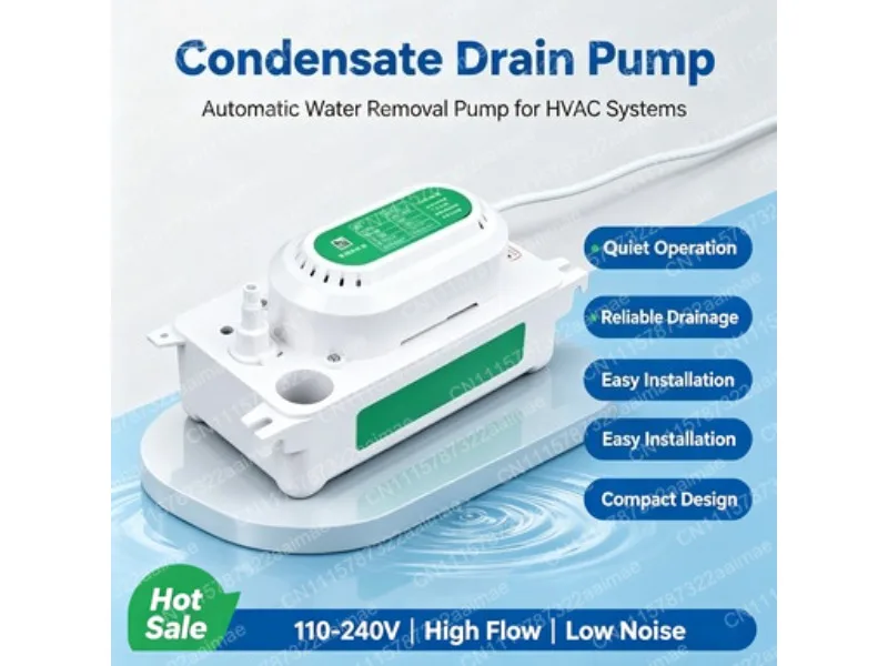 Automatic Air Conditioning Drainage Pump 100L/h Condensate Lift Pump 100-230V for Ceiling AC Unit Installation