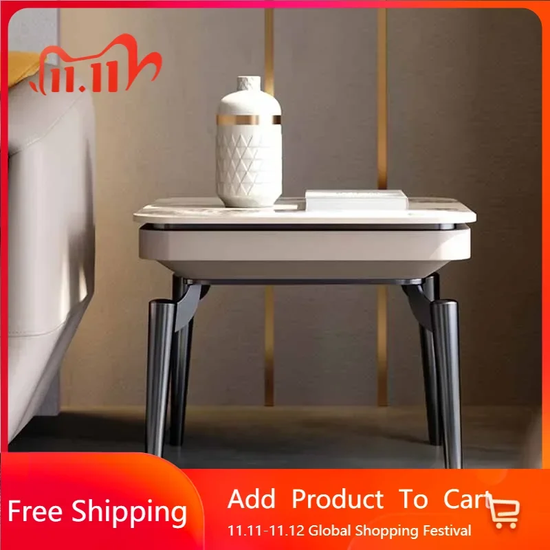 

Makeup Cute Clear Coffee Table Tray Metal Simple Low Balcony Small Side Table Mobile Nordic Aesthetic Couchtisch Salon Furniture