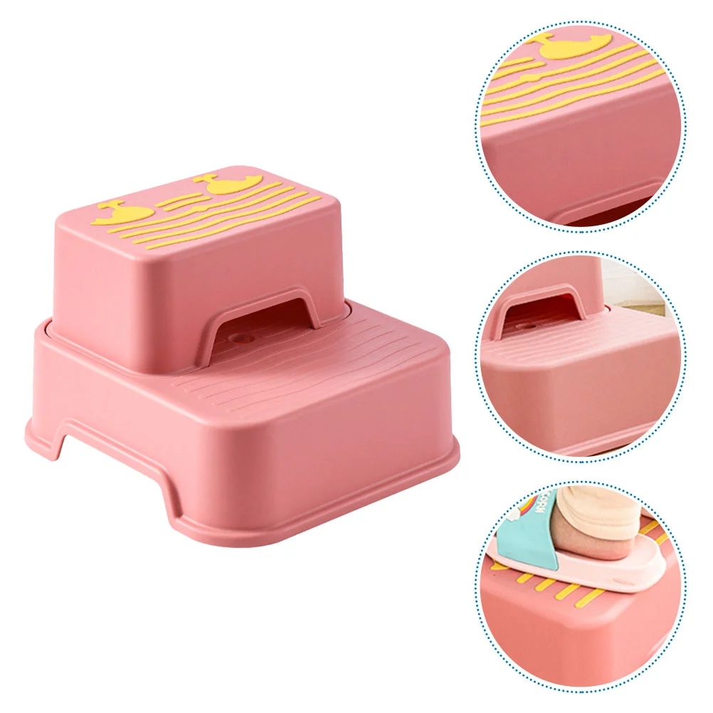 Stool Step destacável de dupla camada das crianças, PP Footstool, forte capacidade de rolamento, banheiro, antiderrapante, Kids Washing Footstool