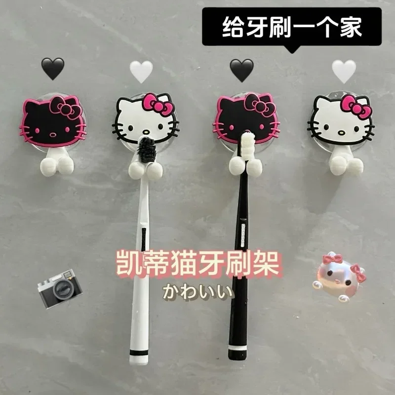 Sanrio Hello Kitty Toothbrush Storage Rack Cute Anime Cartoon Toothbrush Holder Bathroom Specific  Room Decoration Holiday Gifts