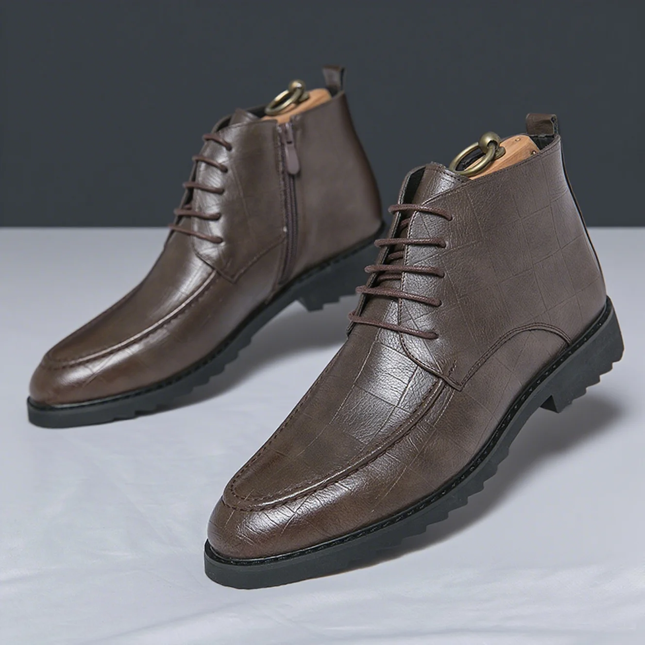 

Сапоги в британском стиле в стиле ретро, деловые кожаные туфли с высоким берцем, зимние высокие кожаные ботинки-карго